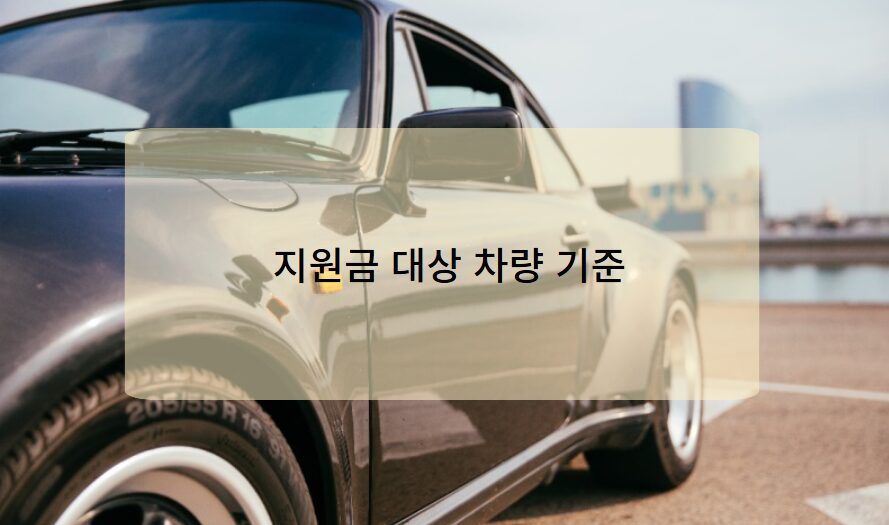 지원금 대상 차량 기준