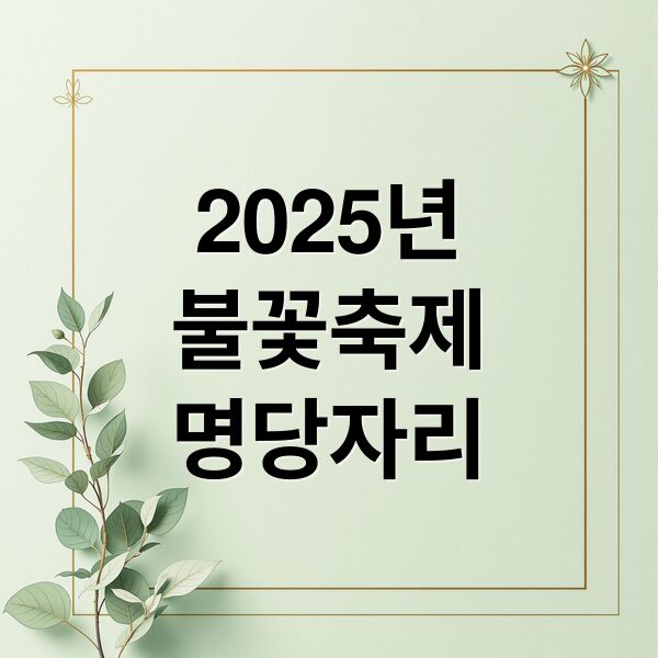 2025 서울 불꽃축제: 생중계, 명당, 시간, 교통 완벽 가이드