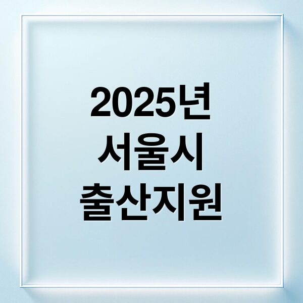 2025 서울시 출산지원금: 혜택, 신청, 산후조리 경비 지원 완벽 가이드