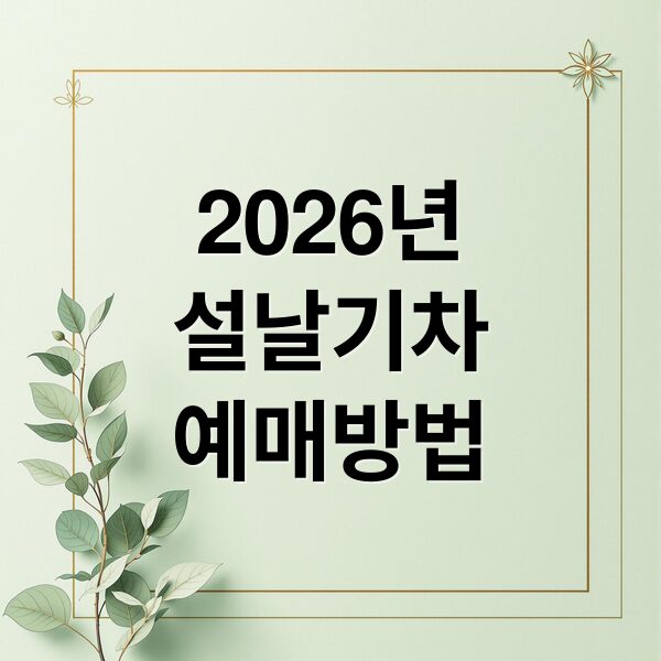 2026 설날 기차표 예매 총정리: KTX·SRT 일정부터 취소표 공략법