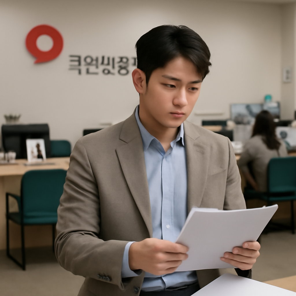 공단 지사에서 서류 제출하는 모습