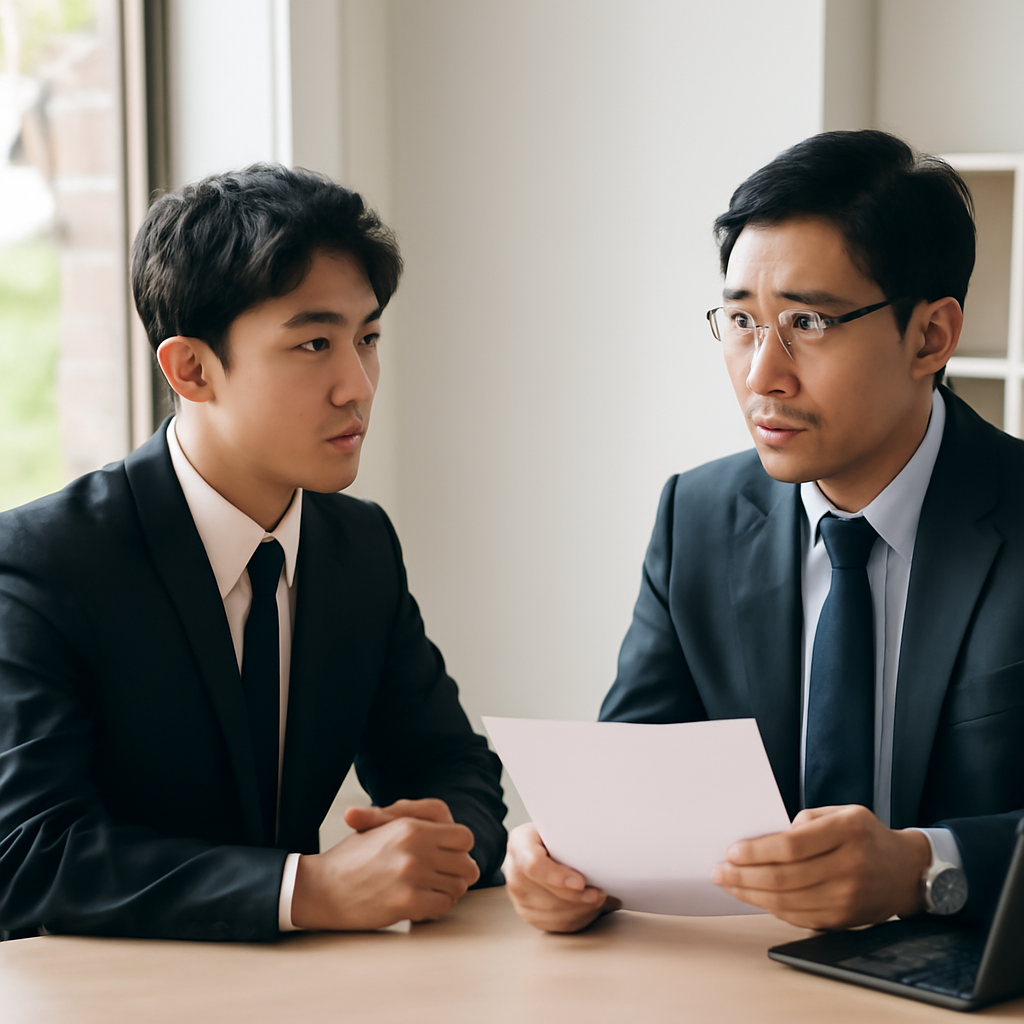 고용센터에서 상담받는 모습