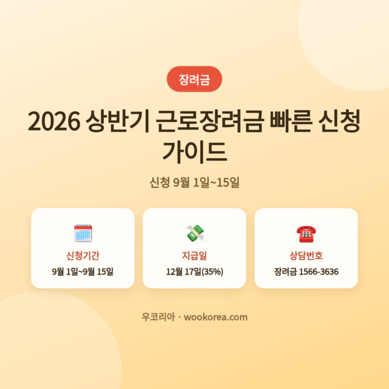 2026 상반기 근로장려금 신청기간과 지급일정 안내 썸네일
