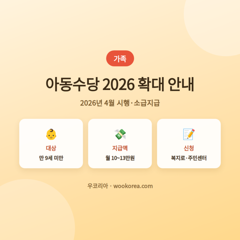 2026 아동수당 확대, 대상·액수·신청 모두 안내 썸네일
