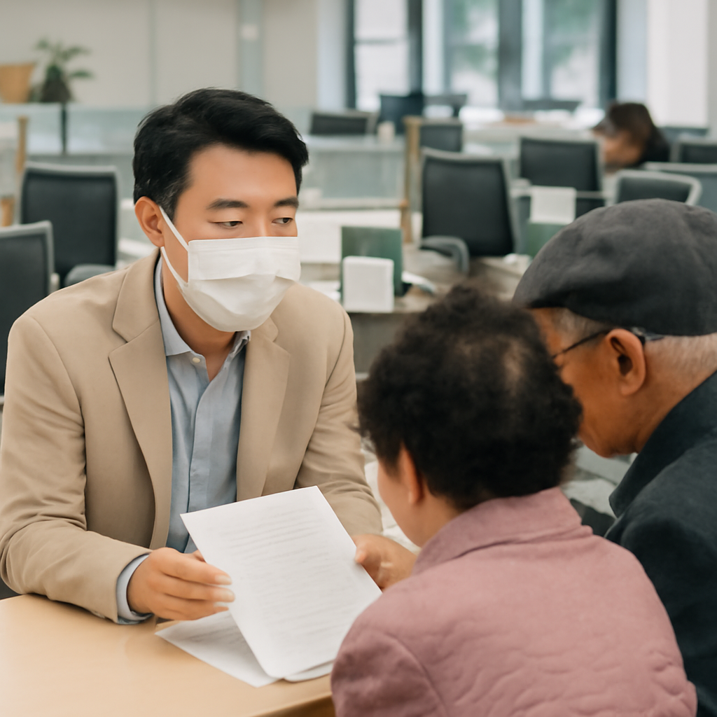 행정복지센터 창구에서 상담하는 모습