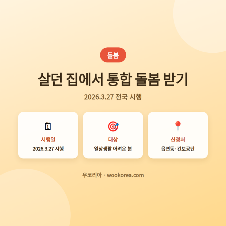 2026 통합돌봄 전국시행 신청방법과 유의사항 안내 썸네일